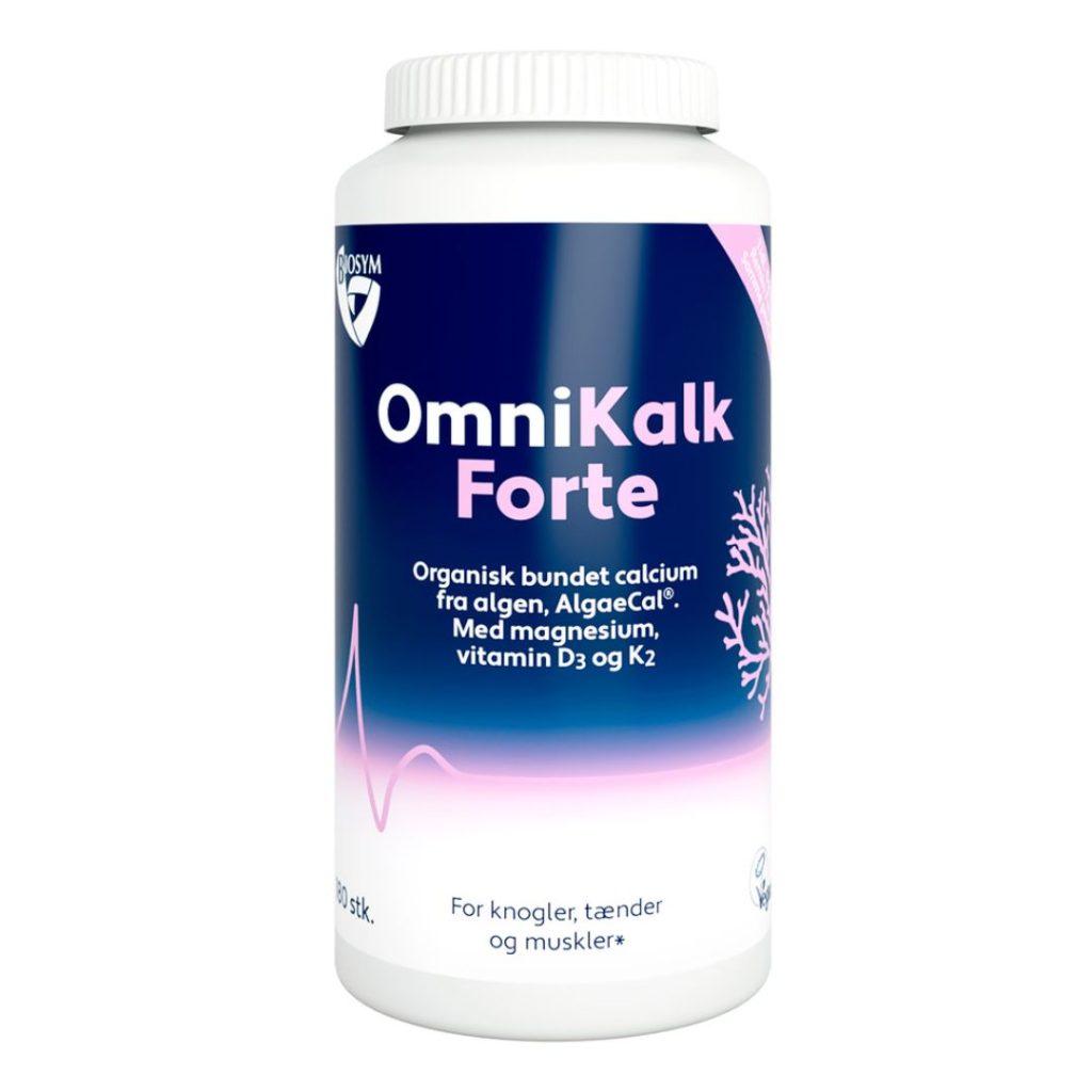 Biosym OmniKalk Forte kapsler med calcium og magnesium.