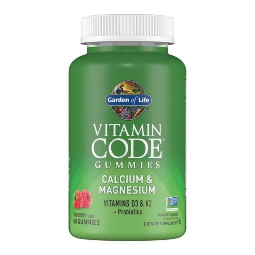 Garden of Life gummies med calcium og magnesium.
