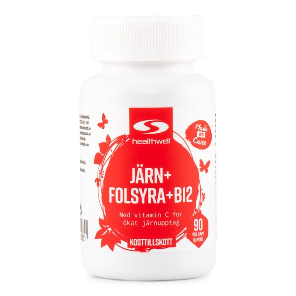 Billede af Healthwell Jern, Folsyre, B12 kapselbeholder.