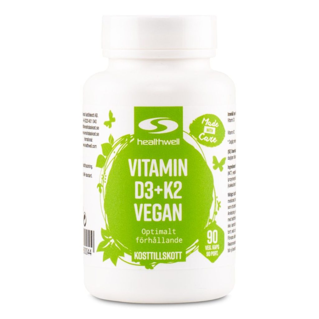 Healthwell Vitamin D3+K2 Vegan kapsler