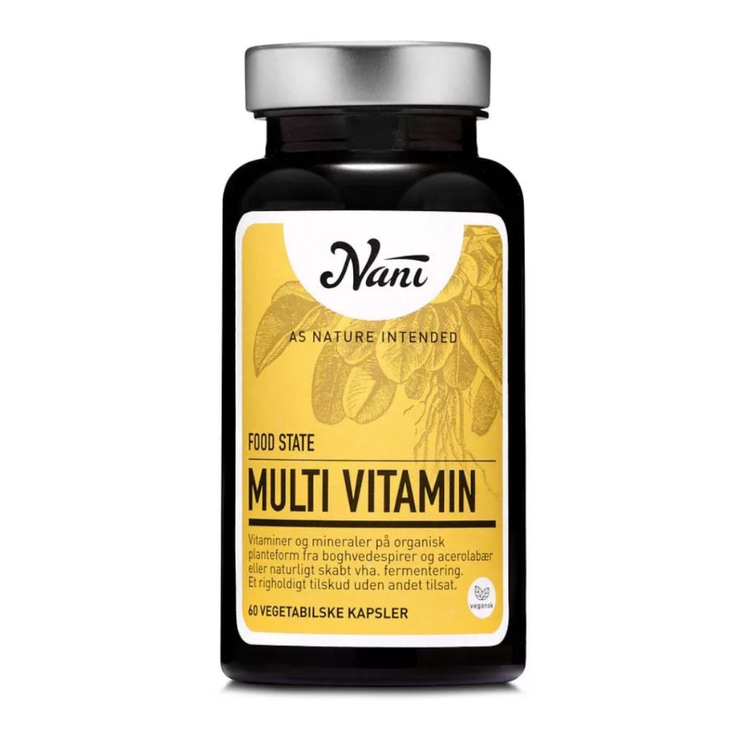 Nani Multivitamin-flaske med 150 kapsler.