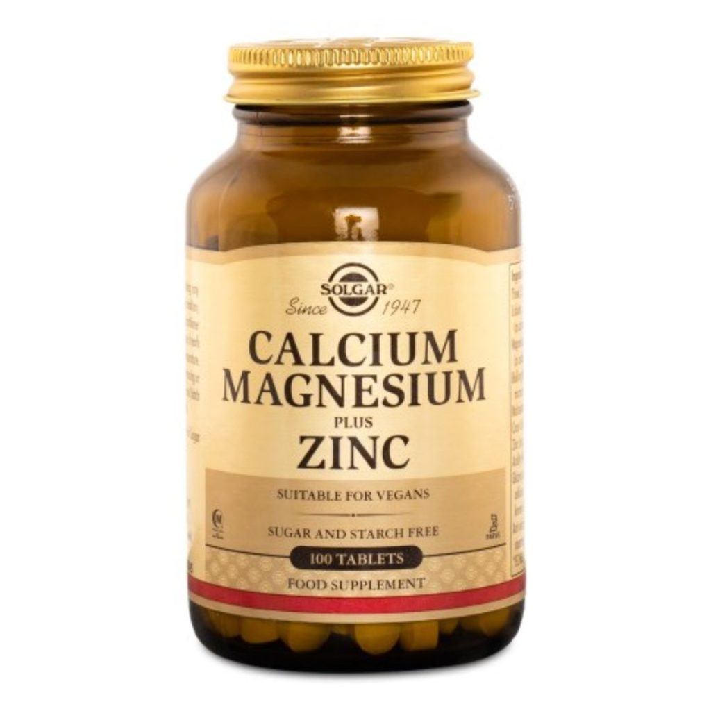 Solgar Calcium Magnesium Zinc tabletter.
