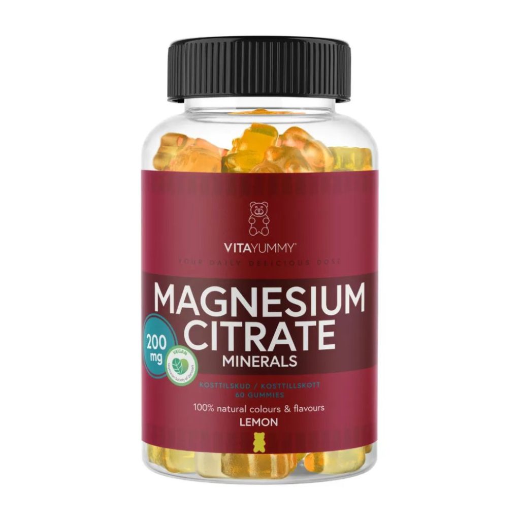 Beholder med VitaYummy Magnesium Citrate gummies, 200 mg, 60 stk.