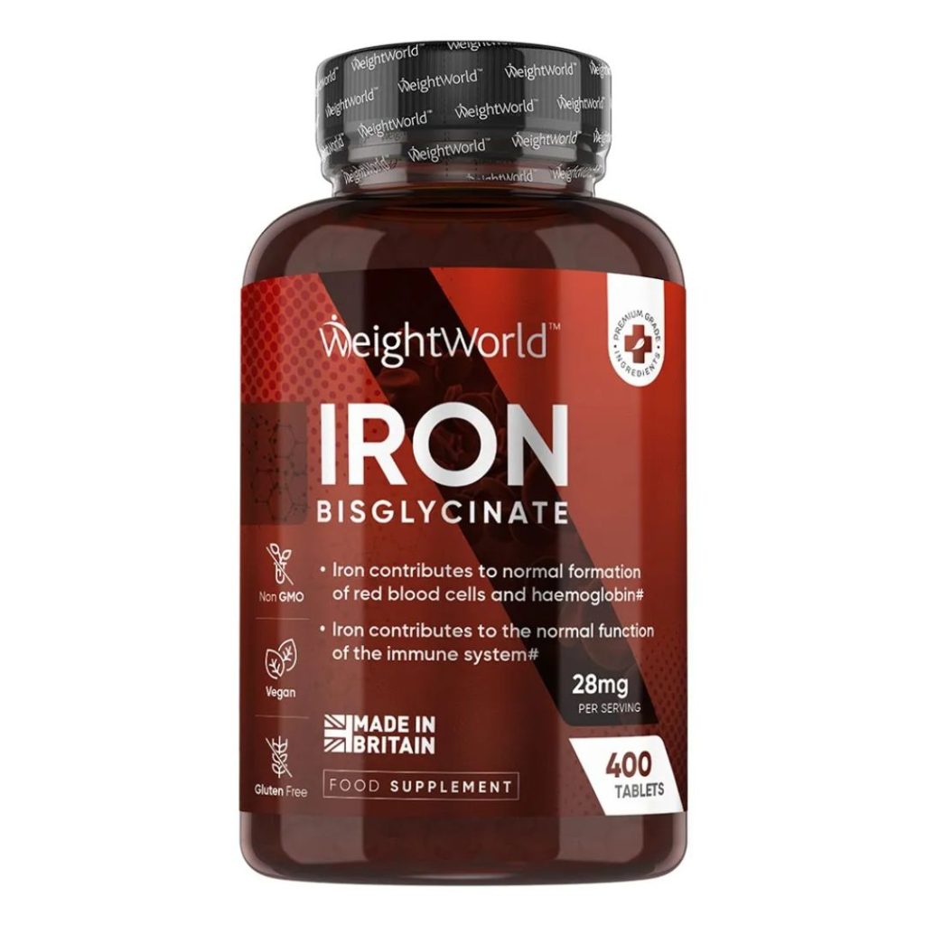 Billede af WeightWorld Jerntabletter i en hvid beholder.