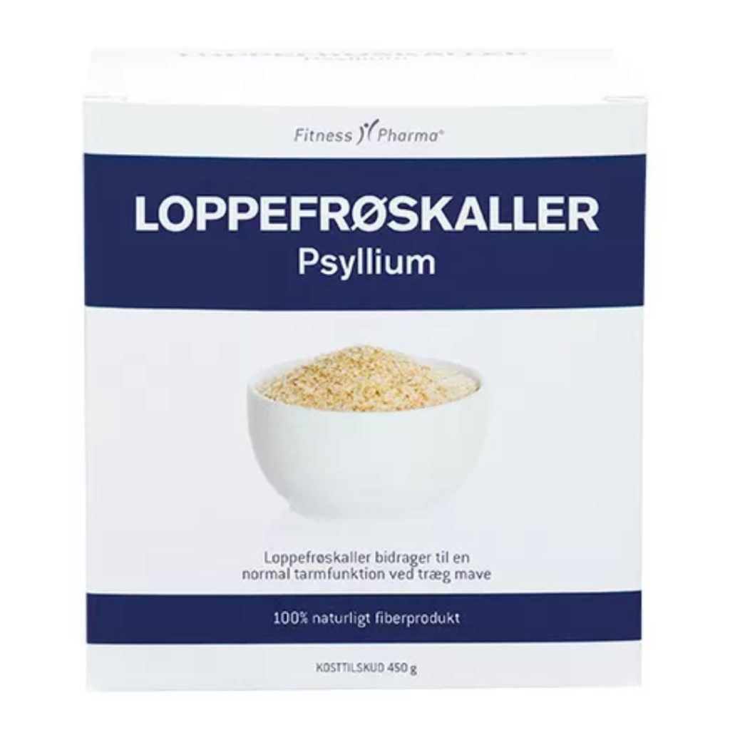 Fitness Pharma loppefrøskaller i en 450 g pakke.
