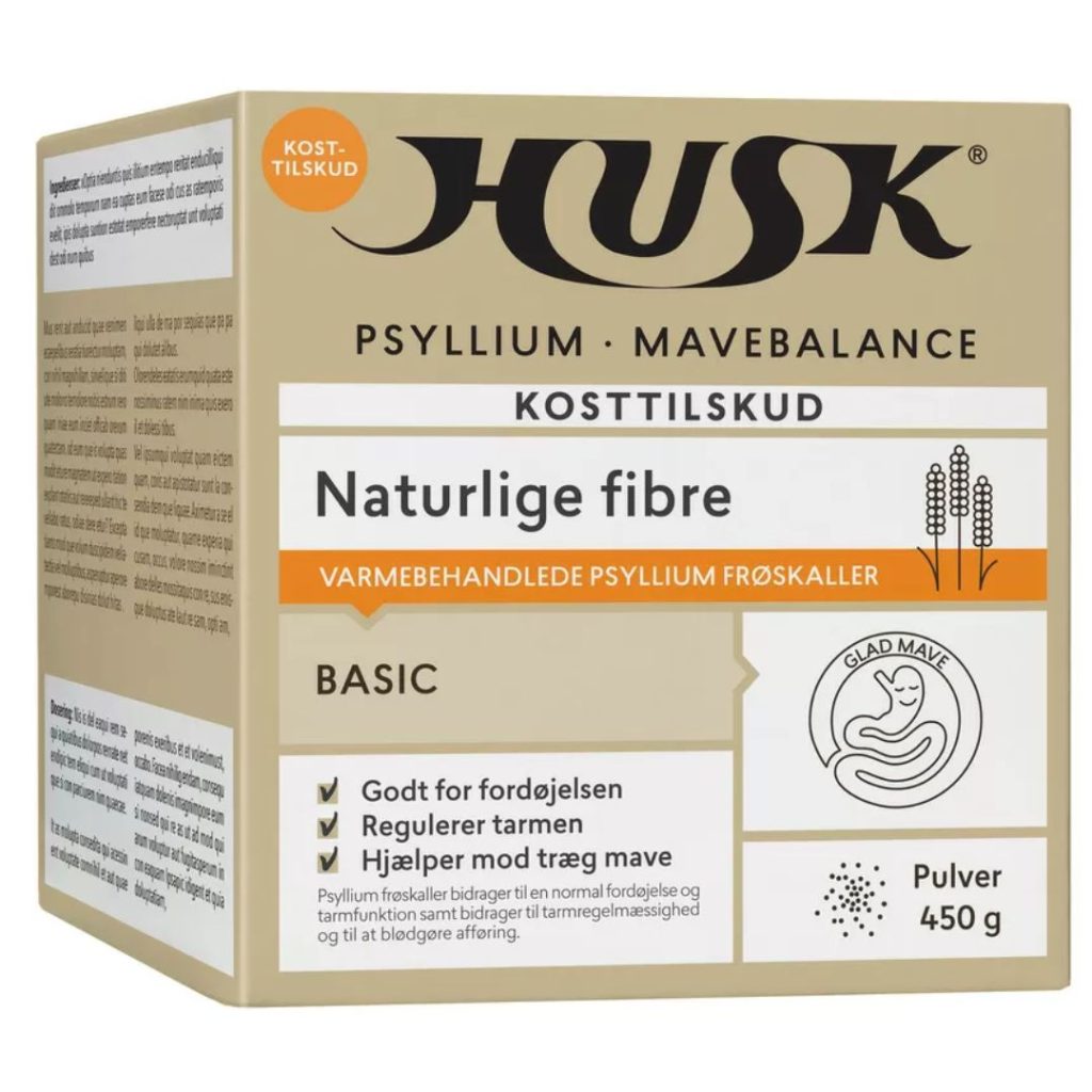 HUSK Psyllium Mavebalance i en 450 g æske.