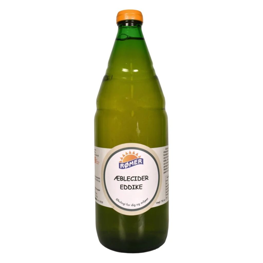 Flaske med Rømer Økologisk Æblecidereddike, 750 ml.