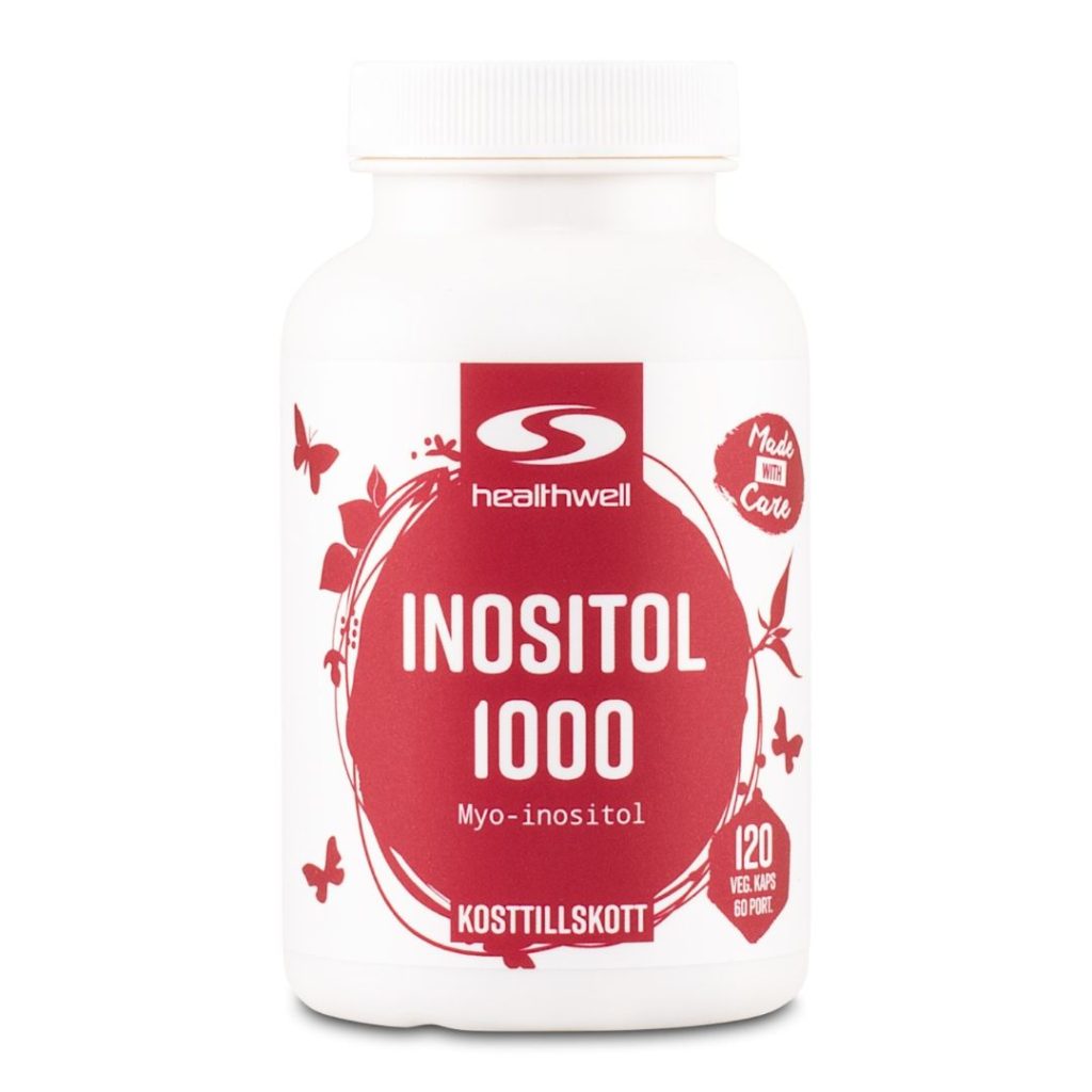 Dåse med Healthwell Inositol 1000, 120 veganske kapsler
