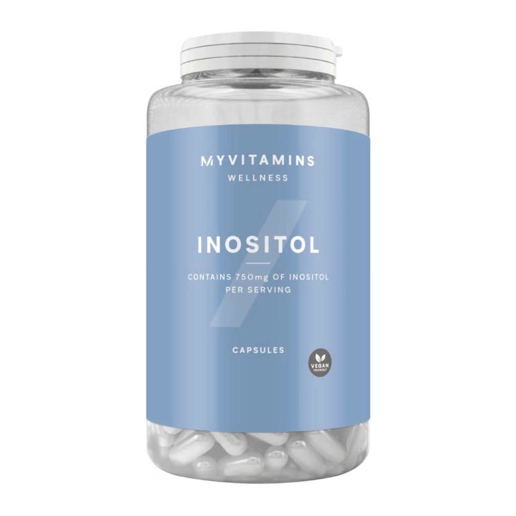 Glas med MyProtein Inositol Capsules, 750 mg per kapsel