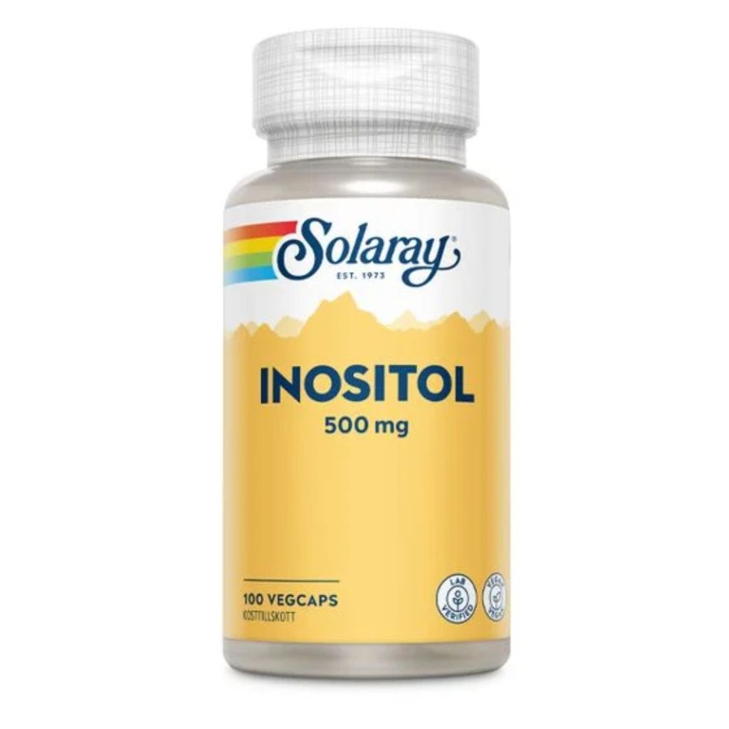 Bøtte med Solaray Inositol 500 mg, 100 vegetabilske kapsler