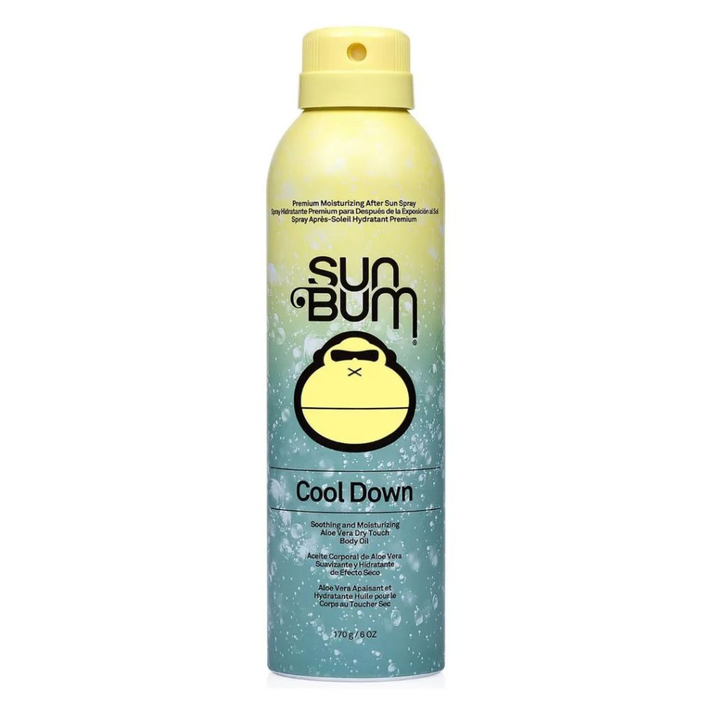Sun Bum Cool Down After Sun Spray i gul og blå sprayflaske